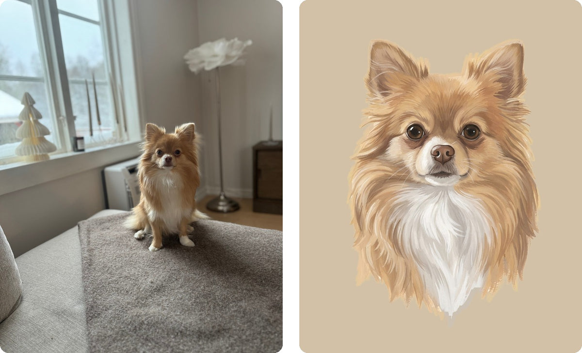 Minnies foto och porträttet som målades av det