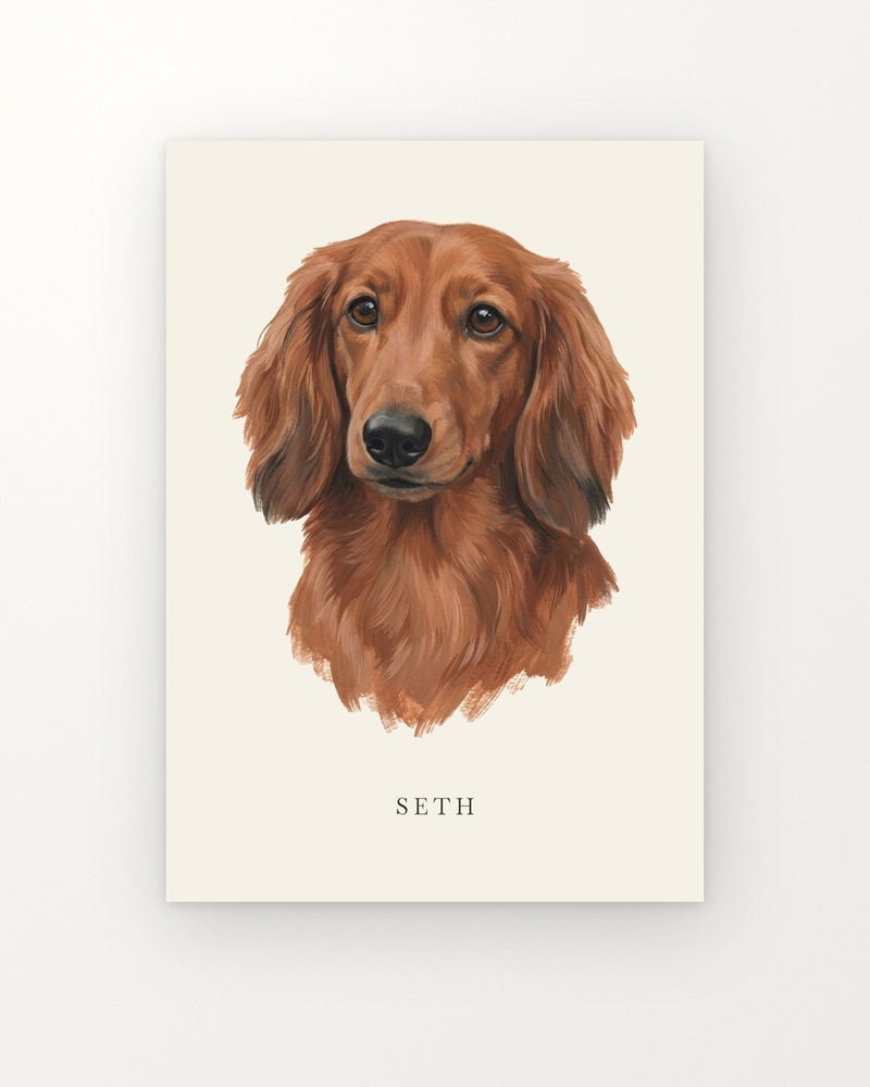 Hundporträtt mot bakgrunden Varmvit, 30×40 cm, utan ram